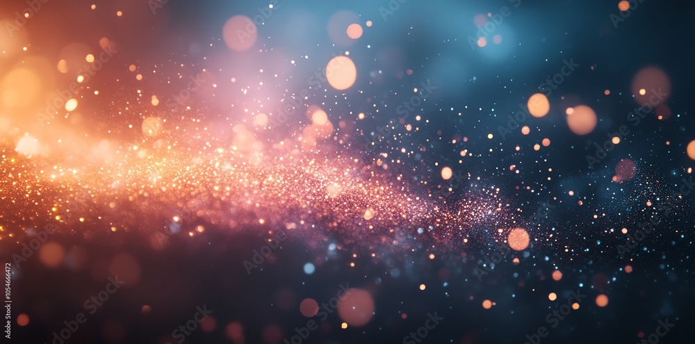 Poster Abstract background with twinkling lights and bokeh effect.