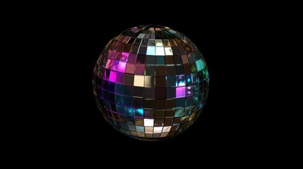 Obraz premium Glittering Disco Ball Isolated on White Background