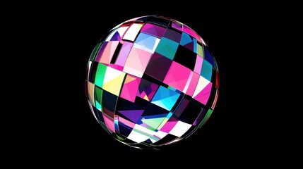 Obraz premium Glittering Disco Ball Isolated on White Background