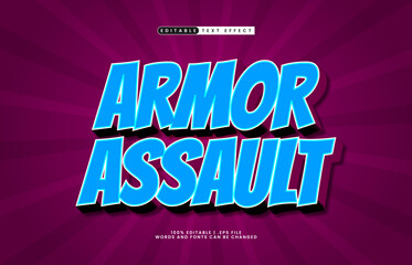 armor assault editable text effect with a joy and happy text style