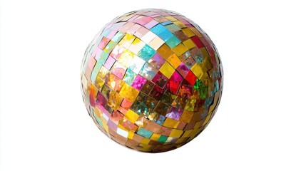 Glittering Disco Ball Isolated on White Background