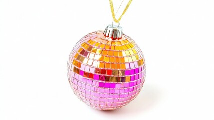 Obraz premium Glittering Disco Ball Isolated on White Background