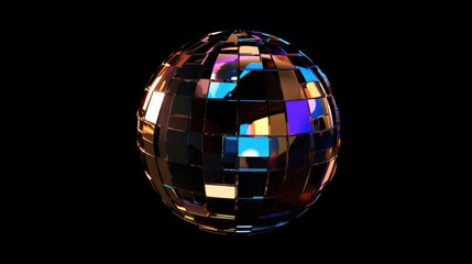 Obraz premium Glittering Disco Ball Isolated on White Background
