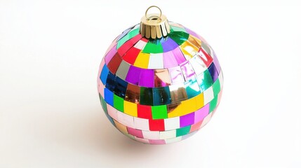 Glittering Disco Ball Isolated on White Background