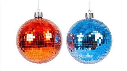 Obraz premium Glittering Disco Ball Isolated on White Background