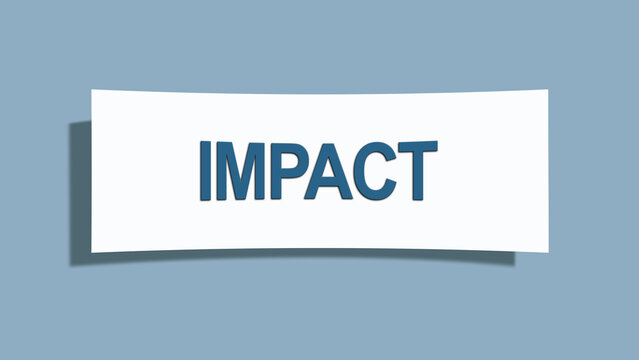 Impact. A card isolated on blue background.