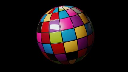 Obraz premium Glittering Disco Ball Isolated on White Background