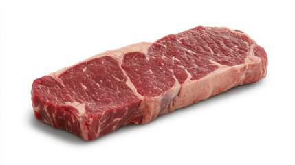 Obraz premium Fresh, shiny beef steak with marbling, showcasing its rich red color and texture, perfect for grilling or cooking. Ideal for meat lovers and culinary enthusiasts