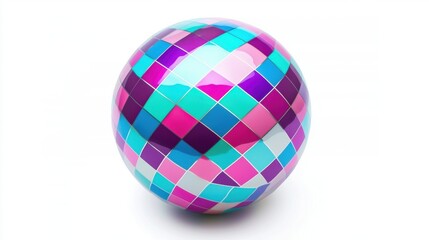 Glittering Disco Ball Isolated on White Background
