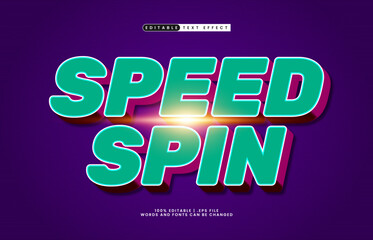 speed spin editable text effect with a race and game text style