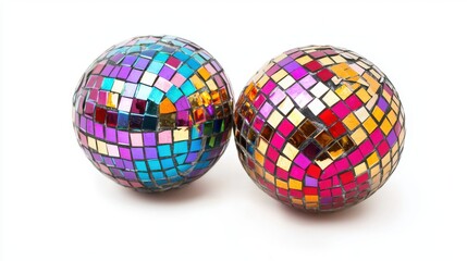 Glittering Disco Ball Isolated on White Background