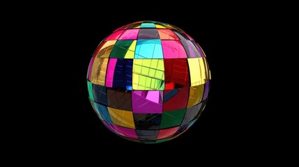 Obraz premium Glittering Disco Ball Isolated on White Background