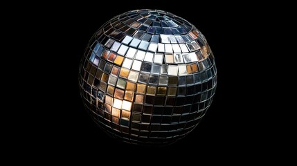 Glittering Disco Ball Isolated on White Background