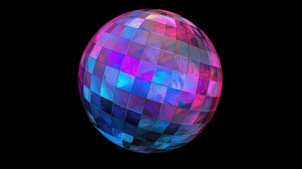 Obraz premium Glittering Disco Ball Isolated on White Background