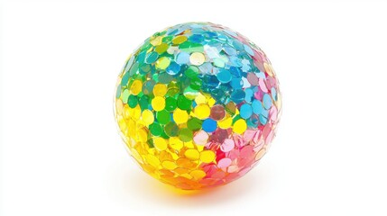 Obraz premium Glittering Disco Ball Isolated on White Background