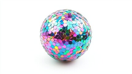 Obraz premium Glittering Disco Ball Isolated on White Background