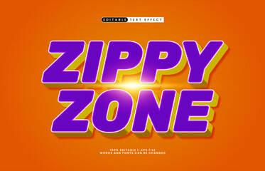 zippy zone editable text effect with a race and game text style