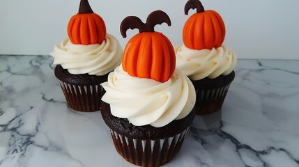 Halloween Cupcakes - a delightful and spooky treat. These festive cupcakes feature Halloween-themed decorations, creating a playful and delicious scene.