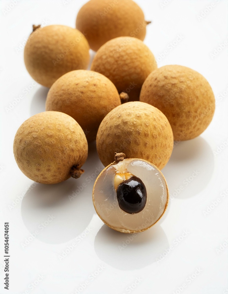 Canvas Prints Fresh longan fruit on white background