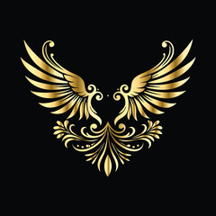 Celestial Gold Wings: Decorative Frames with Iconic Angel & Bird Wing Motifs

