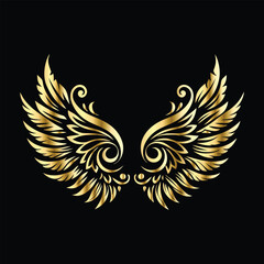 Celestial Gold Wings: Decorative Frames with Iconic Angel & Bird Wing Motifs

