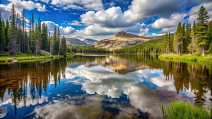 Scenic landscape of Lily Lake in the High Uintas