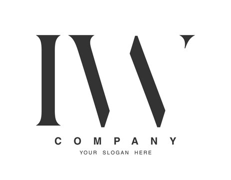IW logo design. Initial letter i and w serif font style. Creative classic company name typography. Trendy logotype or identity.
