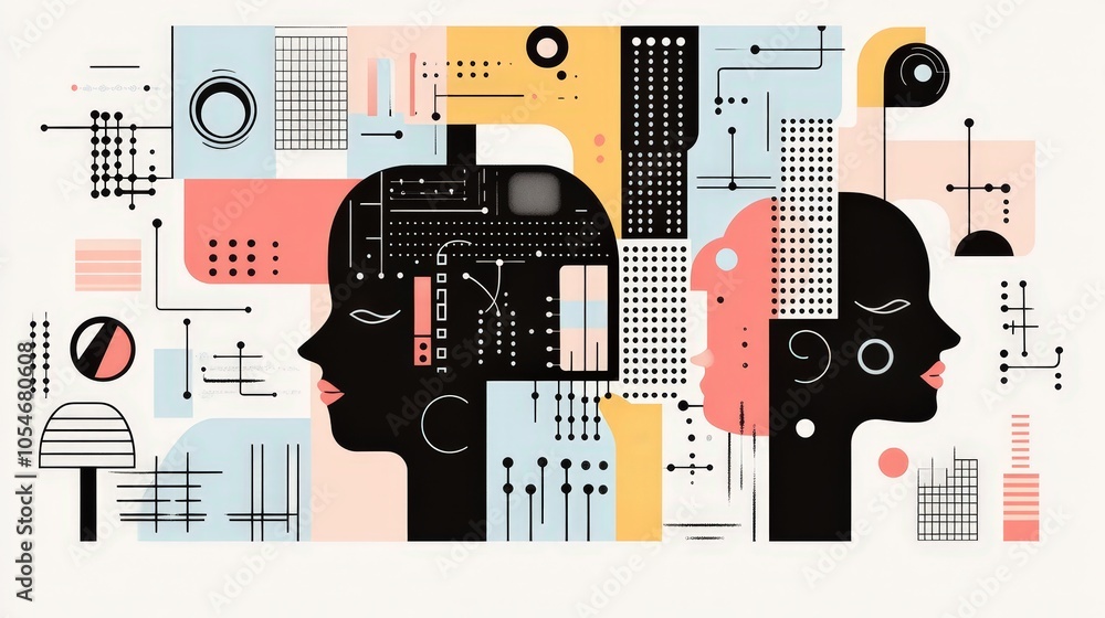 Poster abstract representation of artificial intelligence concept