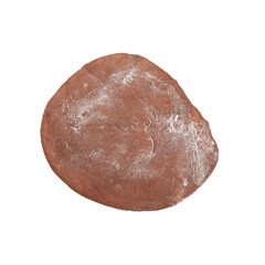Chocolate dough isolated on white, top view
