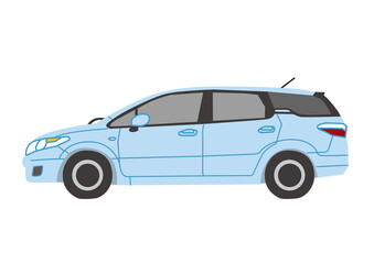 乗用車　水色　ステーションワゴン