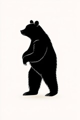 Obraz premium Stylized silhouette of a standing bear, exuding strength and grace.