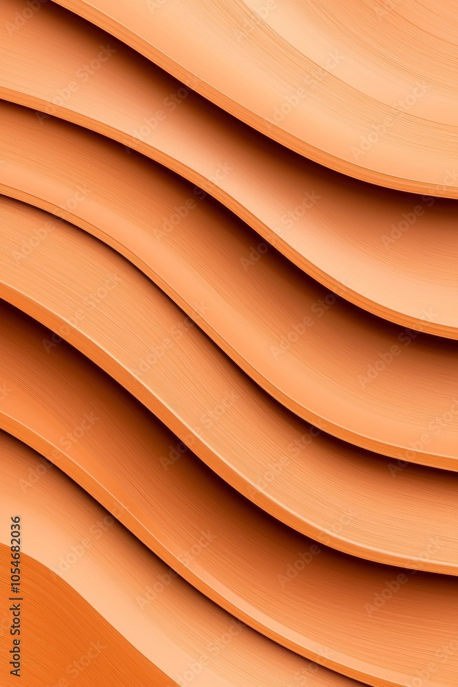 Poster abstract wavy patterns in warm orange tones create a soothing visual experience.