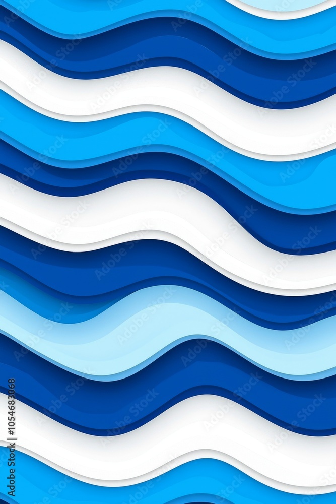 Poster A vibrant blue and white wave pattern, creating a soothing and dynamic visual effect.