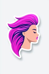 Stylized profile of a female with vibrant pink hair, exuding confidence and elegance.