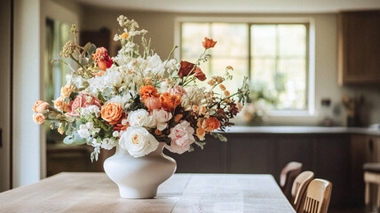 Beautiful autumn flowers bouquet, autumnal botanical home decor and floral arrangement, English countryside style and florist design for floral shop, flower arranging workshop or classes idea