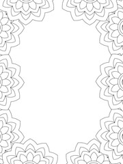 All these designs are hand-drawn and unique 
Flower Border is a Beautiful black and white illustration for aadult coloring book,
This is a printable Beautiful Zentangle Coloring page for KDP Interior,