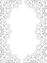 All these designs are hand-drawn and unique 
Flower Border is a Beautiful black and white illustration for aadult coloring book,
This is a printable Beautiful Zentangle Coloring page for KDP Interior,