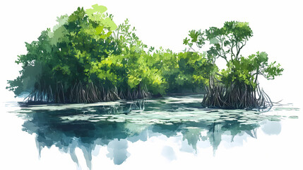 Thiomargarita magnifica, illustration. Mangrove Swamp. Illustration