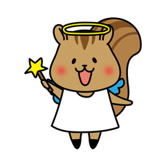 天使の格好をしたリス