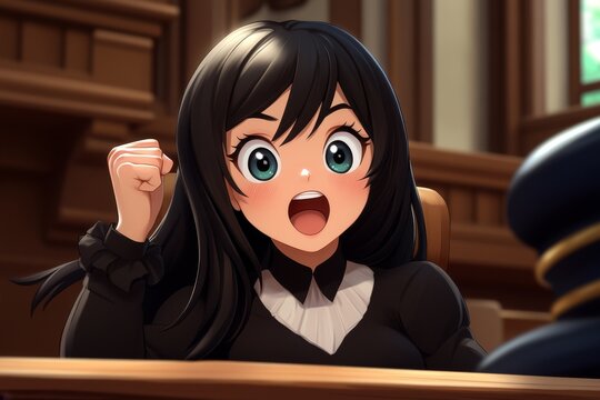 Portrait of a witness on the stand with a determined look, holding their hand raised while swearing an oath, symbolizing the integrity in telling the truth, symbolizing respect and truthfulness