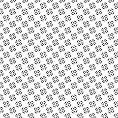 Black and white vector seamless pattern with small diamonds, star shapes, rhombuses. Abstract black and white geometric texture. Simple minimal wide repeat background.