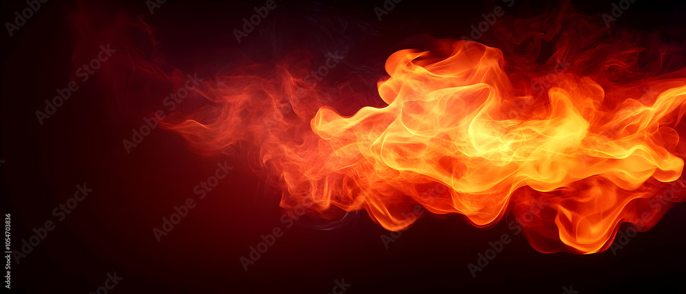 Aufkleber dynamic flames on a dark background creating a sense of heat and energy.