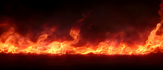 Vibrant flames dancing against a dark background, showcasing the dynamic energy and heat of fire in stunning detail.