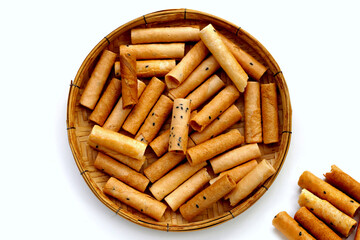 Thai snack, crispy coconut rolls