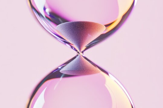 hourglass with glowing sand particles, the concept of time, generativity and life.
