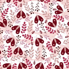 seamless pattern with flowers and butterfliies