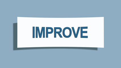 Improve. A card isolated on blue background.
