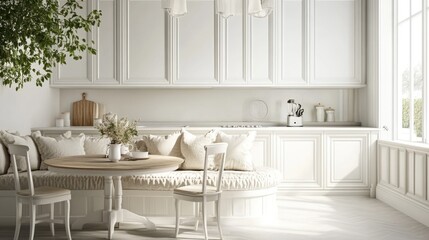 Bright and Cozy White Kitchen Interior Design