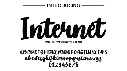 Internet Font Stylish brush painted an uppercase vector letters, alphabet, typeface