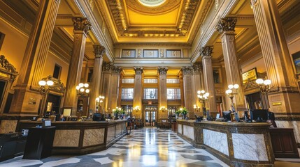 Obraz premium Grand Law Office Interior with Elegant Architecture